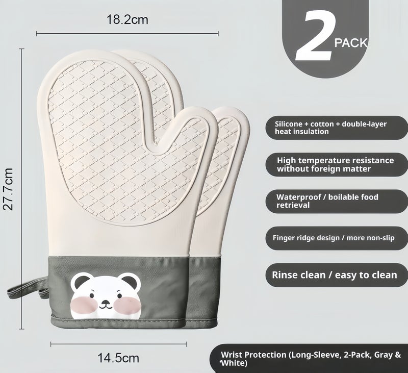 قفازات فرن سيليكونية بمخطط دب كيوت - Image 4